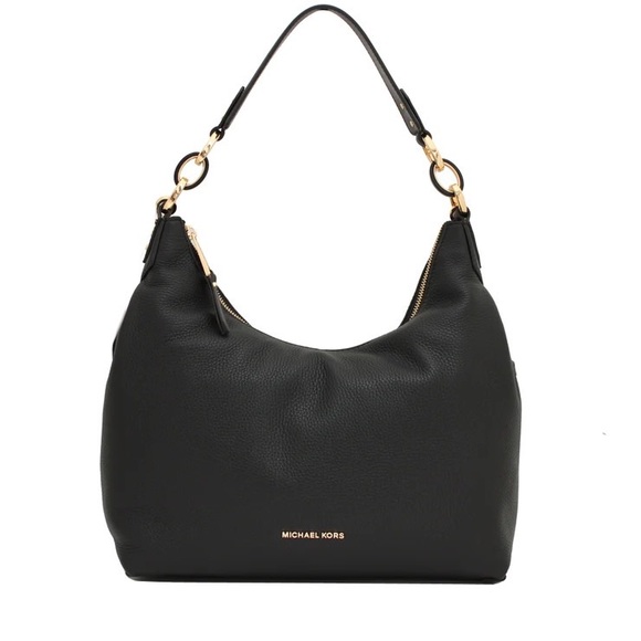 Michael Kors Isabella Black Leather Medium Shoulder Bag Purse - Picture 1 of 15